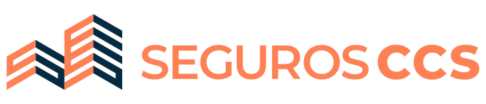 Logo de Seguros CCS en colores naranja y azul oscuro, representando seguridad y protección para comunidades y condominios