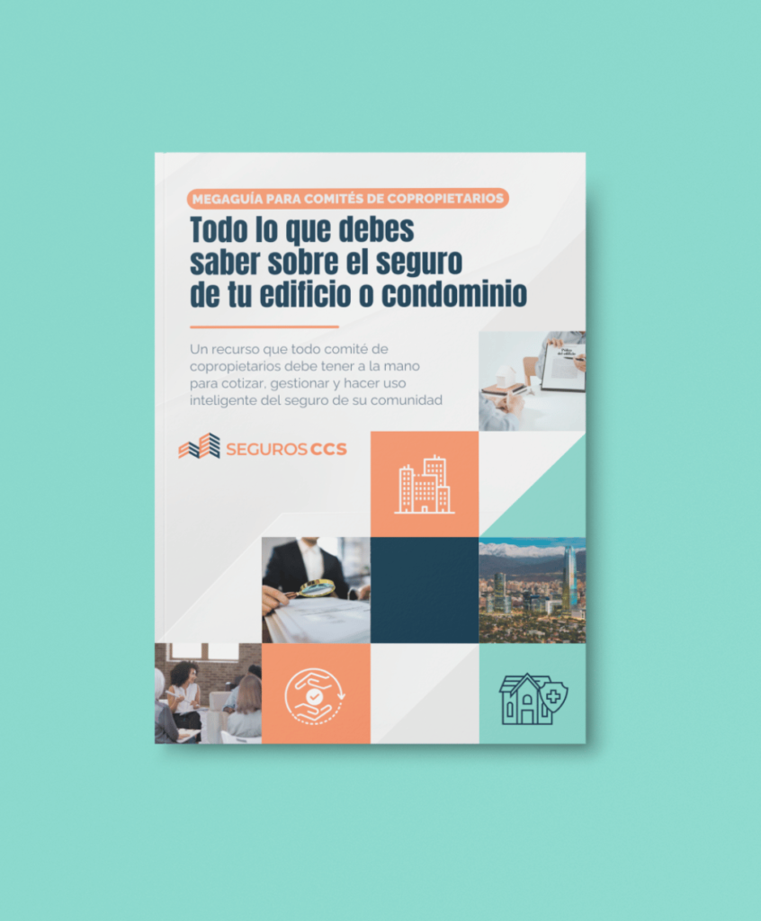 Portada de la MegaGuía de Seguros CCS con información clave para comités de copropietarios sobre seguros de edificios y condominios